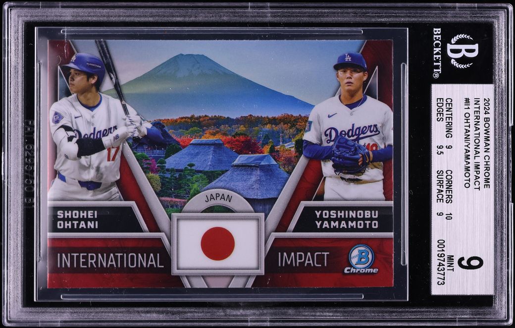 2024 Bowman Chrome International Impact Shohei Ohtani Yoshinobu Yamamoto ROOKIE #II1 BGS 9 MINT