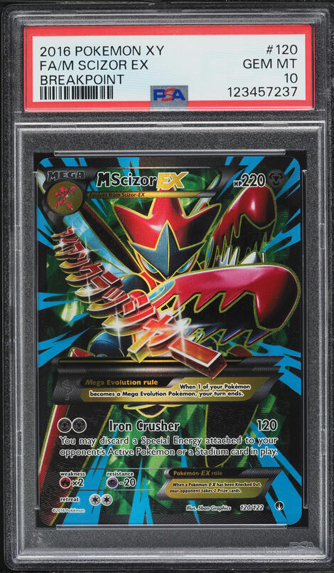 2016 Pokemon XY BREAKpoint M Scizor EX #77 SGC 7 NRMT on Fanatics