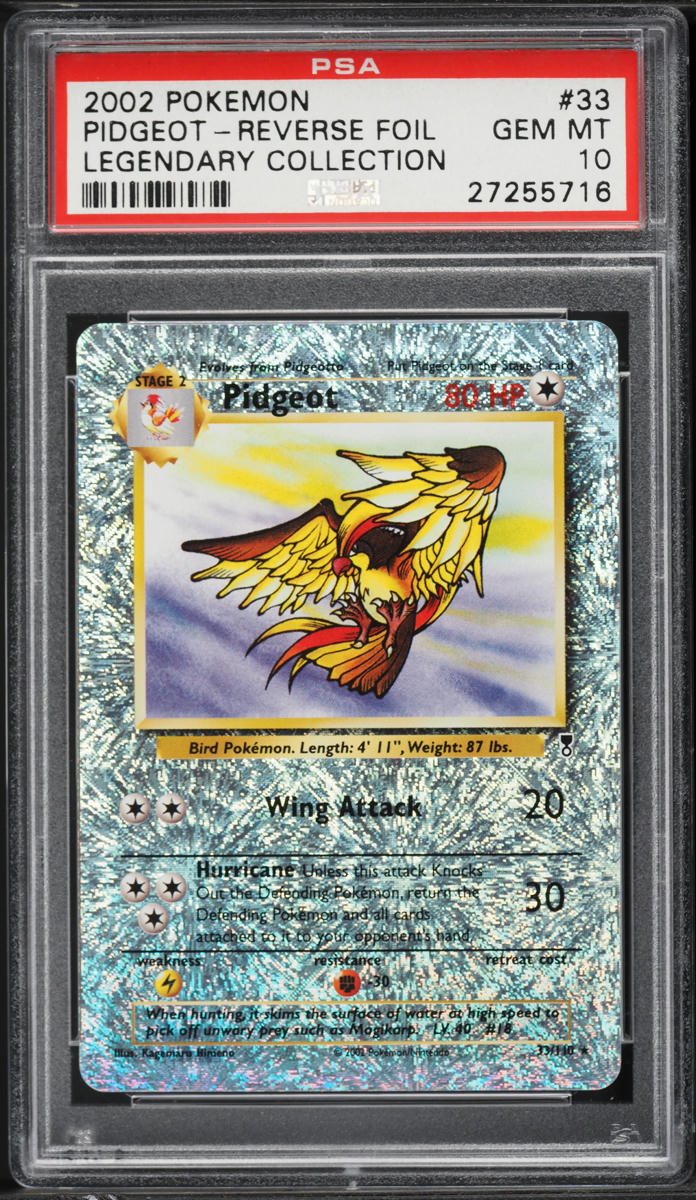 2002 Pokemon Legendary Collection Reverse Holo Pidgeot #33 PSA 10 GEM MINT