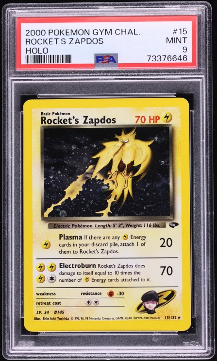 2000 Pokemon Gym Challenge Holo Rocket's Zapdos #15 PSA 9 MINT