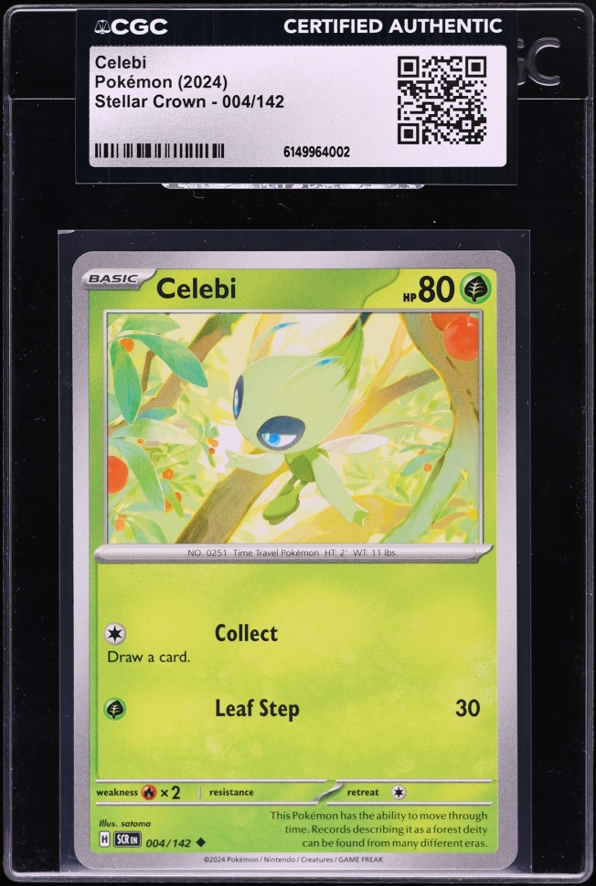 2024 Pokemon Scarlet & Violet Stellar Crown Celebi #4 CGC AUTH