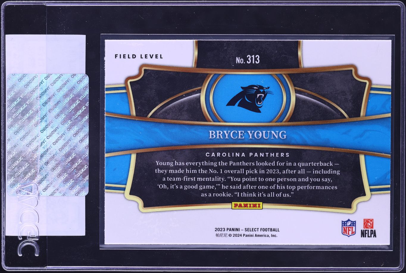 2023 Select Field Level Bryce Young ROOKIE #313 CGC AUTH