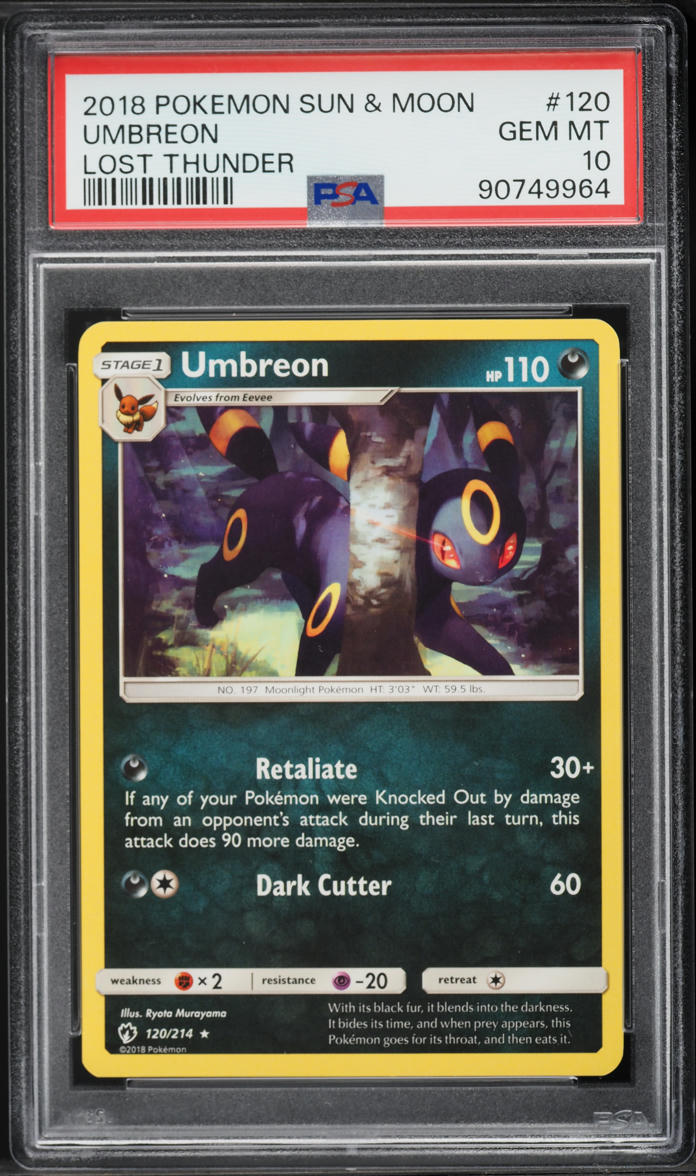 2018 Pokemon Sun & Moon Lost Thunder Umbreon #120 PSA 10 GEM MINT