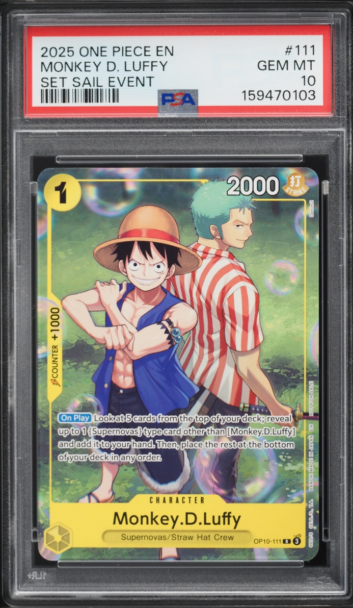 2025 One Piece Set Sail Event Alt Art Monkey D. Luffy #OP10-111 PSA 10 GEM MINT