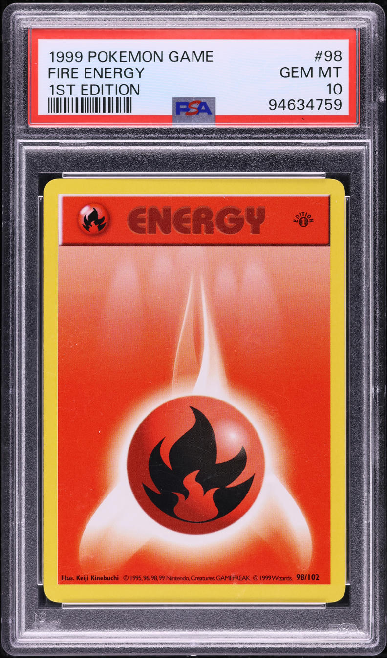 1999 Pokemon Base Set 1st Edition Fire Energy #98 PSA 10 GEM MINT