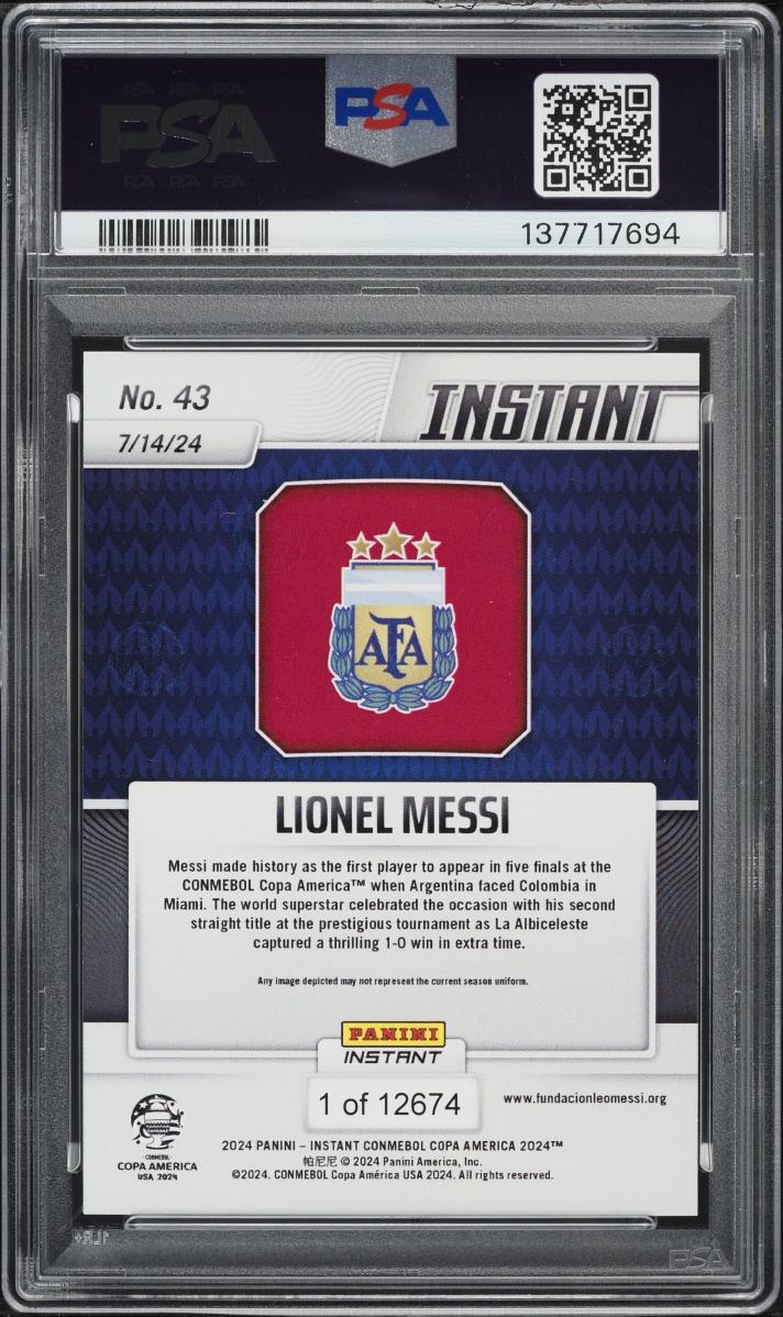 2024 Panini Instant Copa America Lionel Messi #43 PSA 10 GEM MINT
