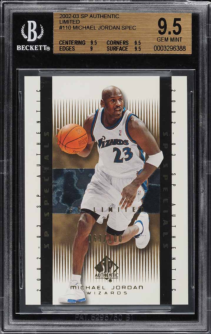 2002 SP Authentic Limited Michael Jordan /100 #110 BGS 9.5 GEM MINT