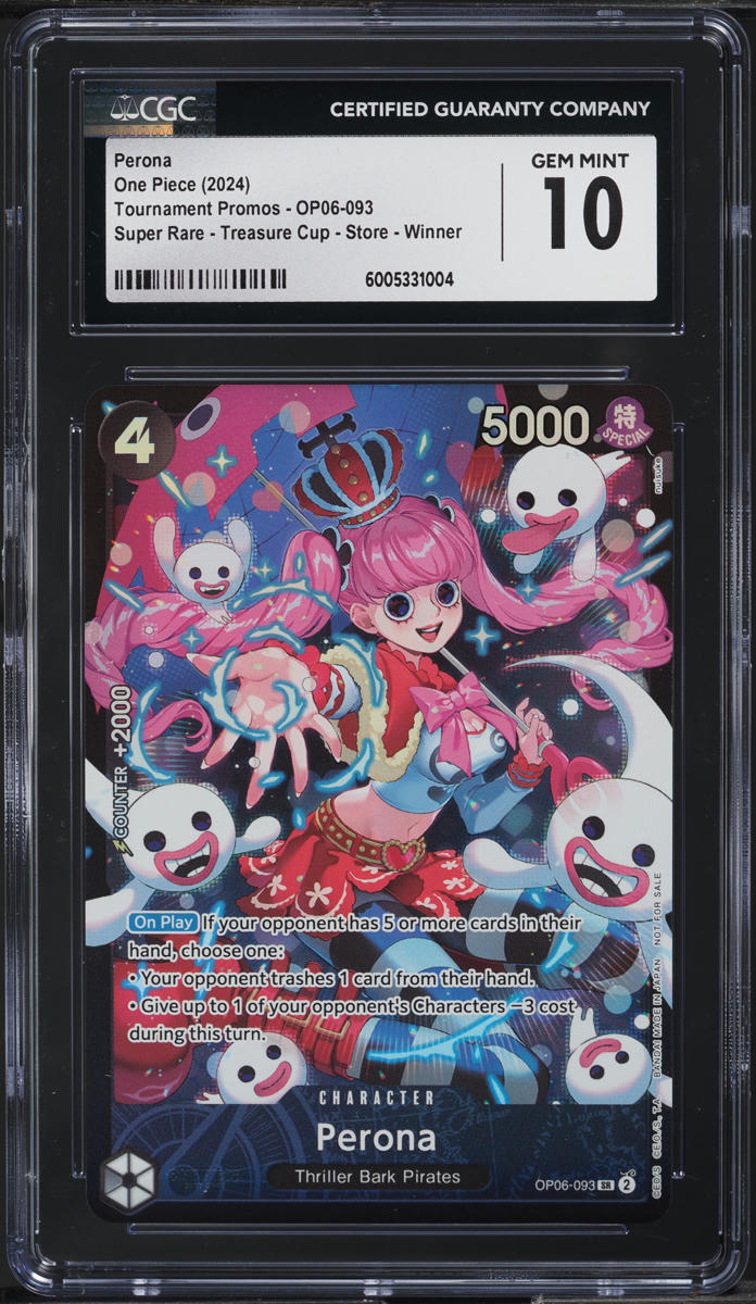 2024 One Piece Tournament Promo Treasure Cup Store Winner Perona #OP06093 CGC 10 - Main Image