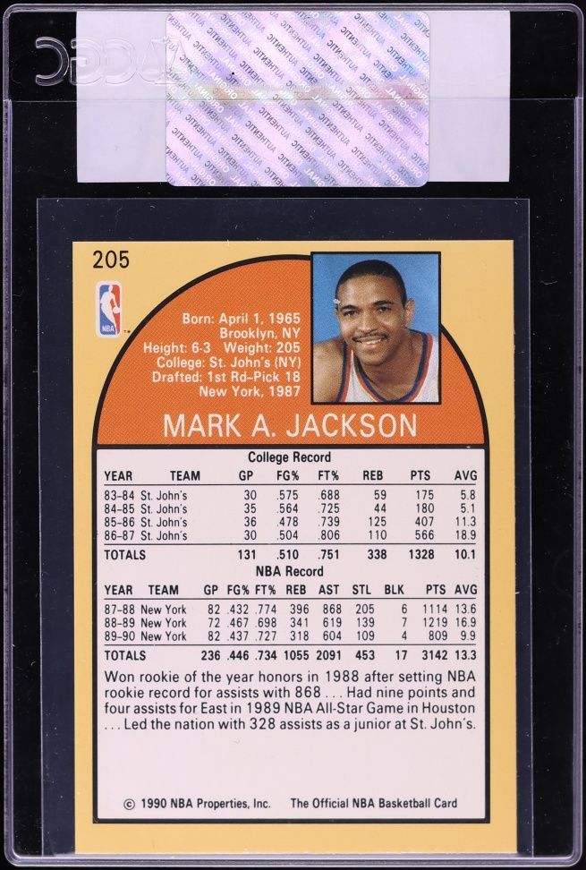 1990 Hoops Mark Jackson #205 CGC AUTH