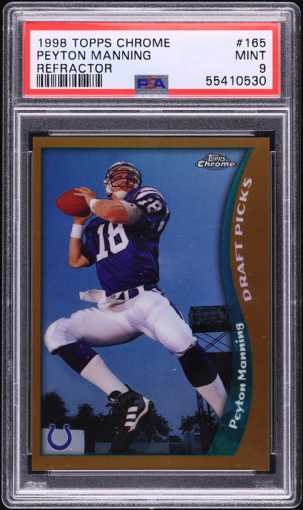 1998 Topps Chrome Refractor Peyton Manning ROOKIE #165 PSA 9 MINT