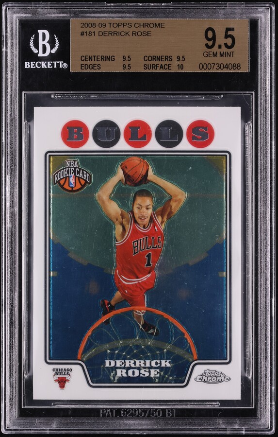 2008 Topps Chrome Derrick Rose ROOKIE #181 BGS 9.5 GEM MINT