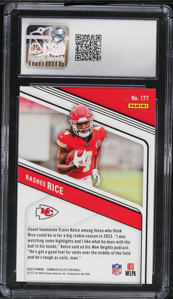 2023 Donruss Elite Green Disco Rashee Rice ROOKIE #177 CGC 10 GEM MINT