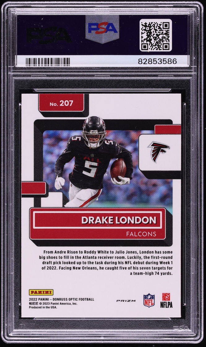2022 Donruss Optic Red Hyper Drake London ROOKIE #207 PSA 10 GEM MINT