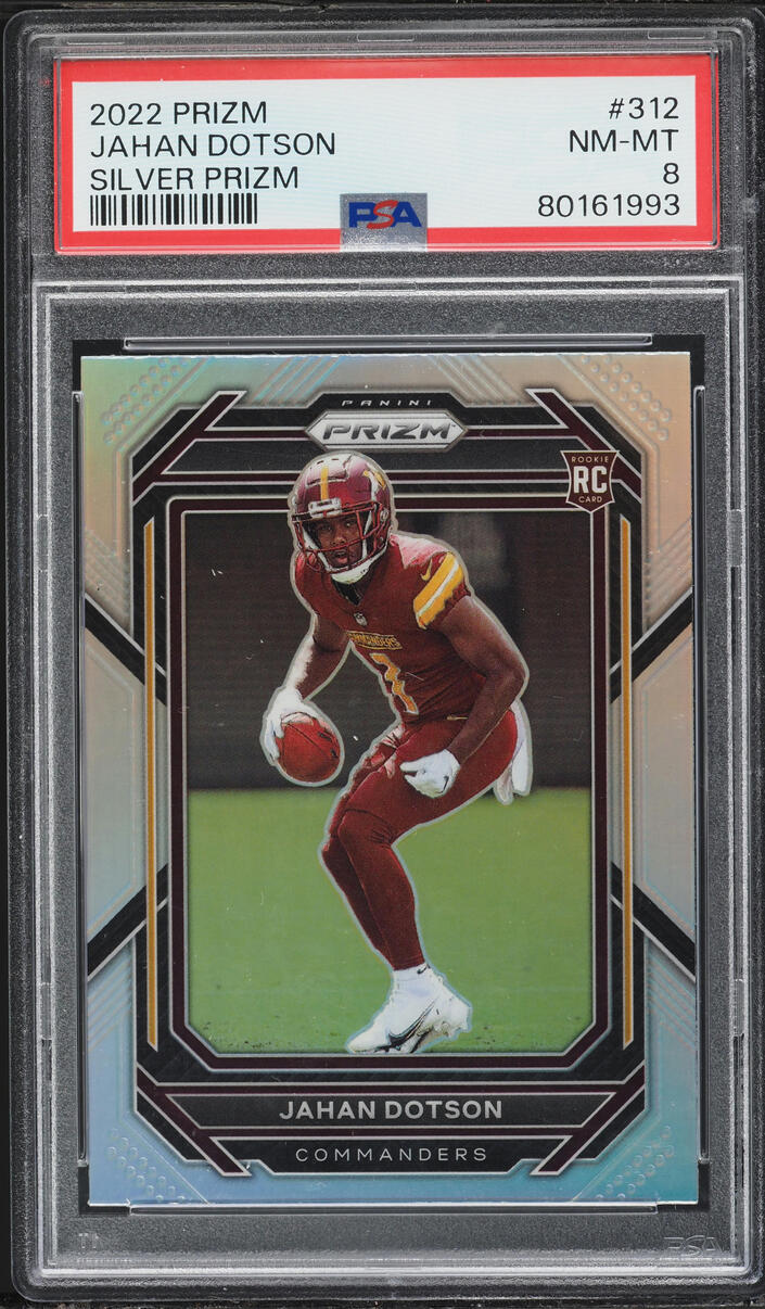 2022 Panini Prizm Silver Jahan Dotson ROOKIE #312 PSA 8 NM-MT