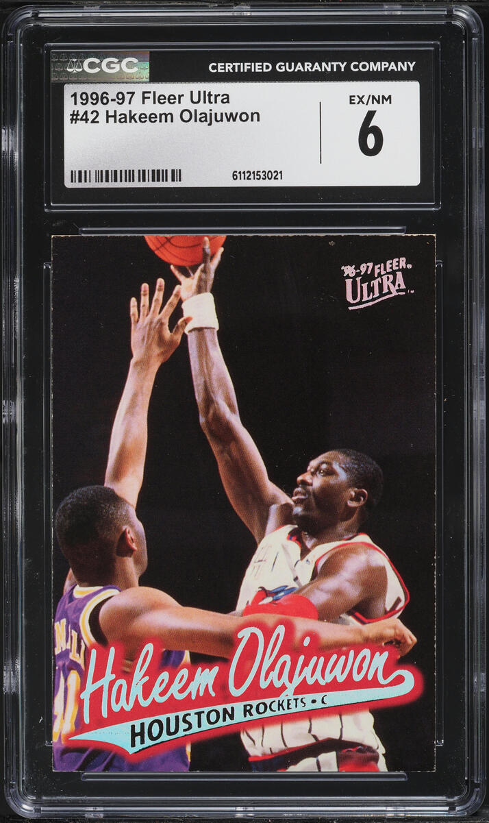 1996 Ultra Basketball Hakeem Olajuwon #42 CGC 6 EXMT