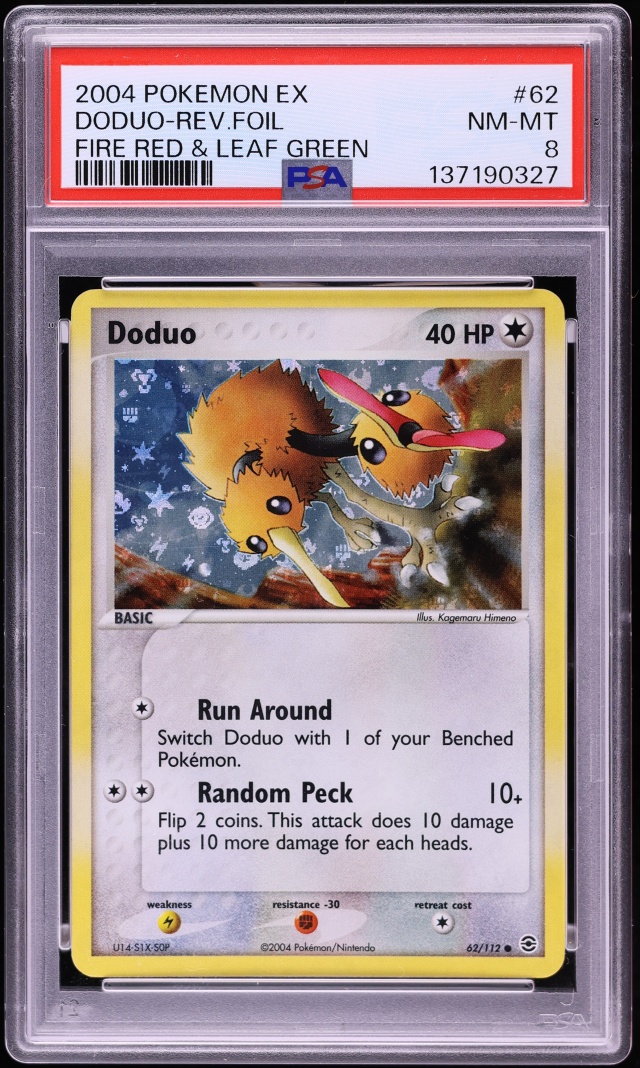 2004 Pokemon EX Fire Red & Leaf Green Reverse Holo Doduo #62 PSA 8 NM-MT