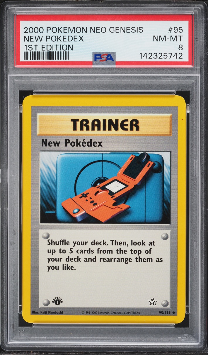 2000 Pokemon Neo Genesis 1st Edition New Pokedex #95 PSA 8 NM-MT