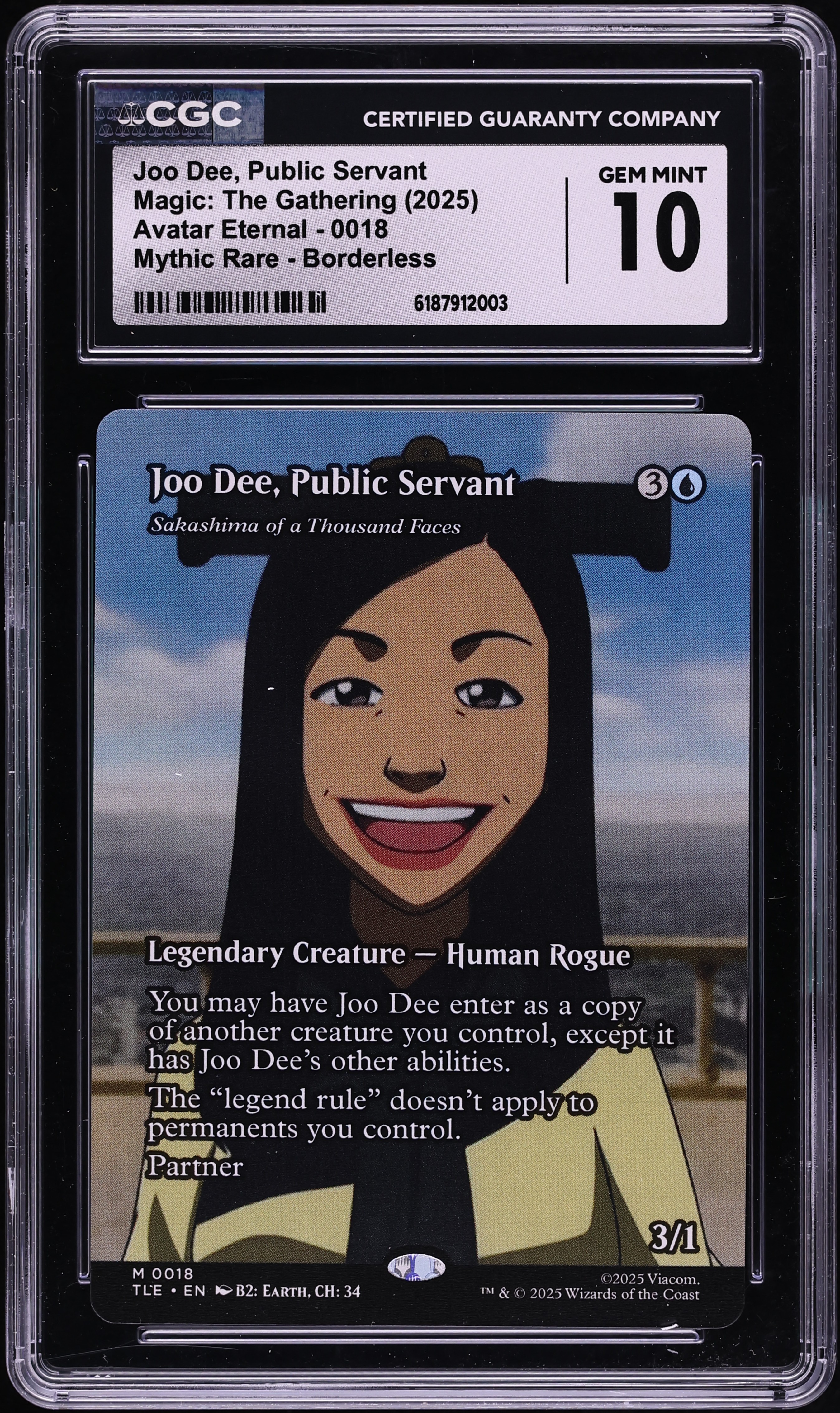 2025 Magic The Gathering MTG Avatar Eternal Borderless Joo Dee Public Servant #0018 CGC 10 GEM