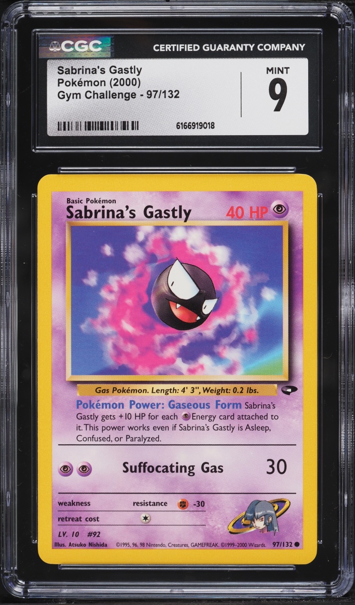 2000 Pokemon Gym Challenge Sabrina's Gastly #97 CGC 9 MINT