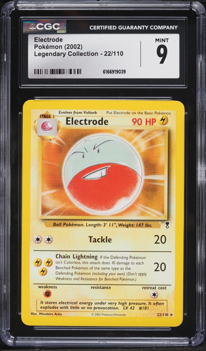 2002 Pokemon Legendary Collection Electrode #22 CGC 9 MINT