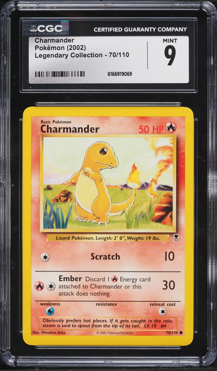 2002 Pokemon Legendary Collection Charmander #70 CGC 9 MINT