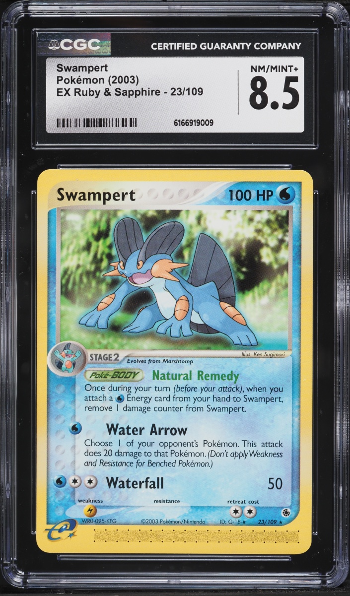 2003 Pokemon EX Ruby & Sapphire Swampert #23 CGC 8.5 NM-MT+