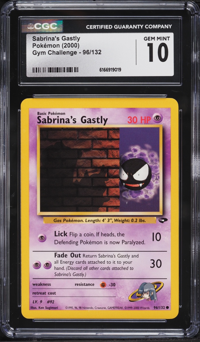 2000 Pokemon Gym Challenge Sabrina's Gastly #96 CGC 10 GEM MINT