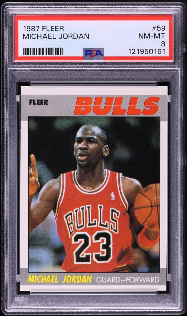 1987 Fleer Basketball Michael Jordan #59 PSA 8 NM-MT