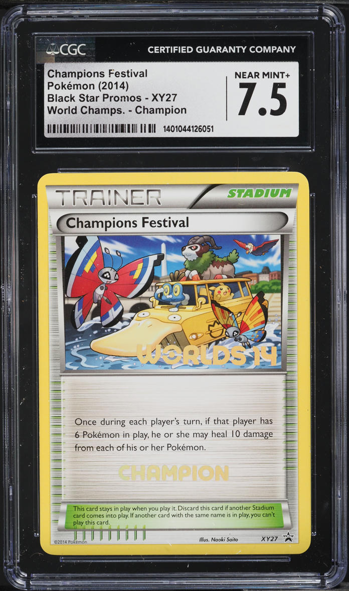 2014 Pokemon XY Promo World Championships Champion Champions Festival CGC 7.5