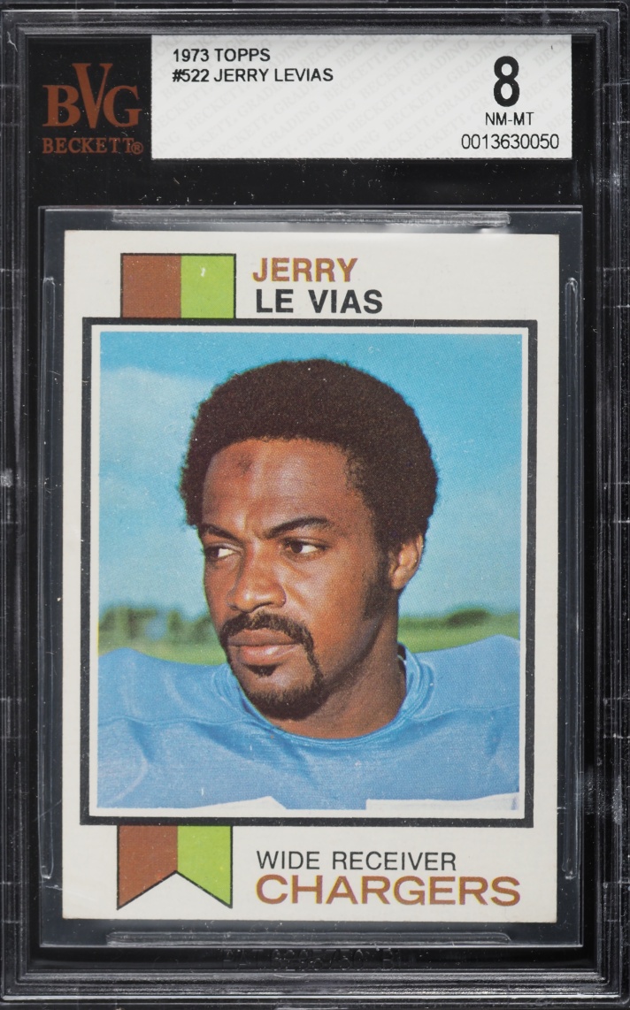 1973 Topps Football Jerry Levias #522 BVG 8 NM-MT