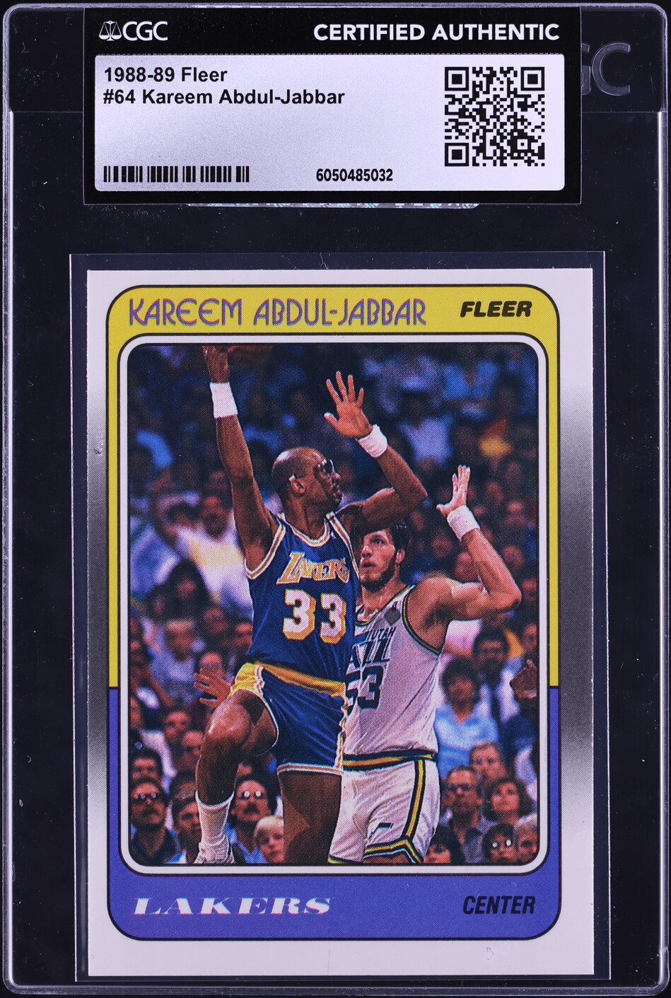 1988 Fleer Basketball Kareem Abdul-Jabbar #64 CGC AUTH