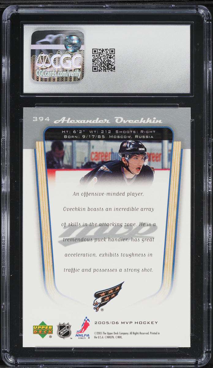 2005 Upper Deck MVP Alexander Ovechkin ROOKIE #394 CGC 9 MINT