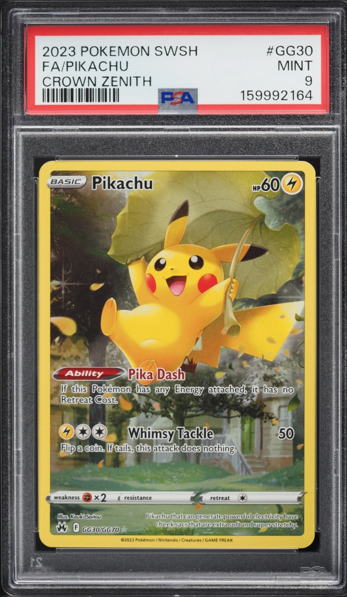 2023 Pokemon Sword & Shield Crown Zenith Full Art Pikachu #GG30 PSA 9 MINT