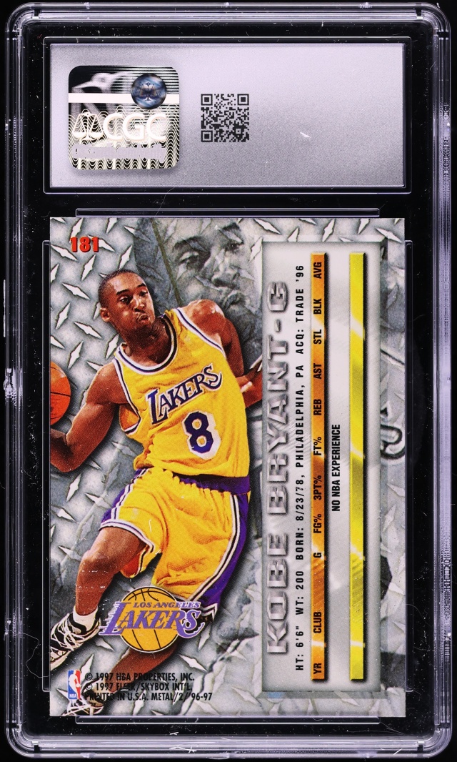 1996 Metal Basketball Kobe Bryant ROOKIE #181 CGC 9 MINT
