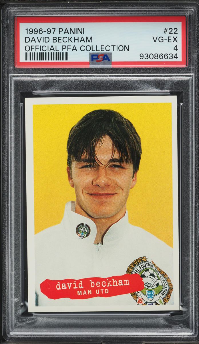 1996 Panini Official PFA Collection David Beckham ROOKIE #22 PSA 4 VGEX ...