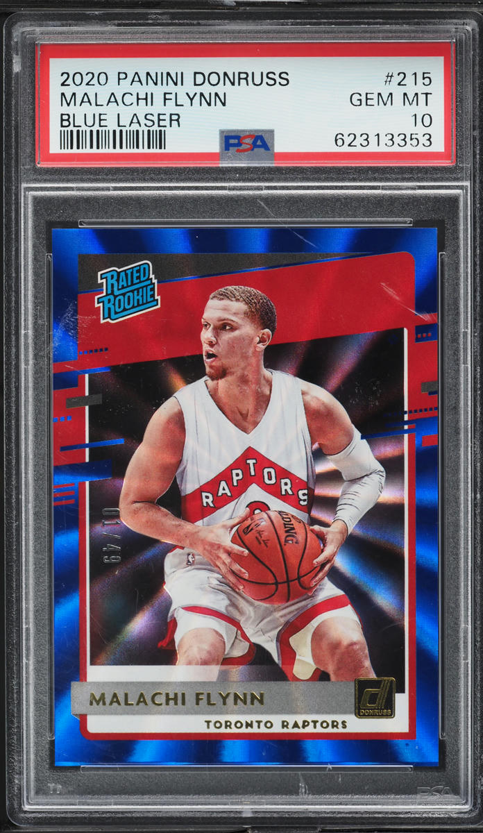 2020 Donruss Blue Laser Malachi Flynn ROOKIE 1/49 #215 PSA 10 GEM