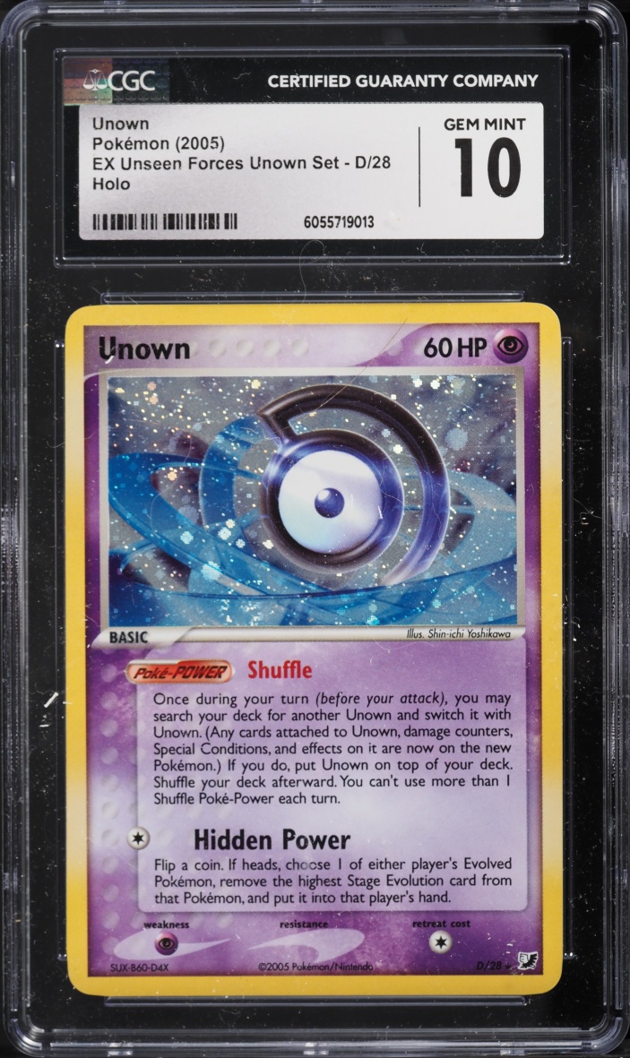 2005 Pokemon Ex Unseen Forces Holo Unown #D CGC 10 GEM MINT
