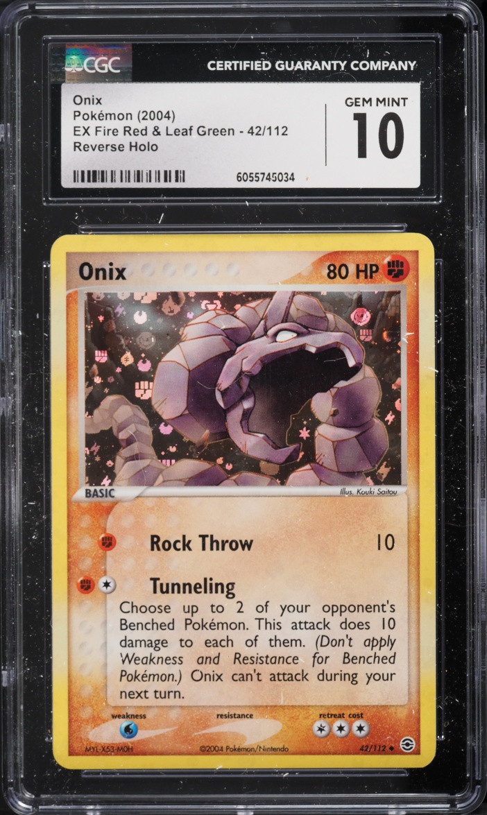 2004 Pokemon Ex Fire Red & Leaf Green Reverse Holo Onix #42 CGC 10 GEM MINT