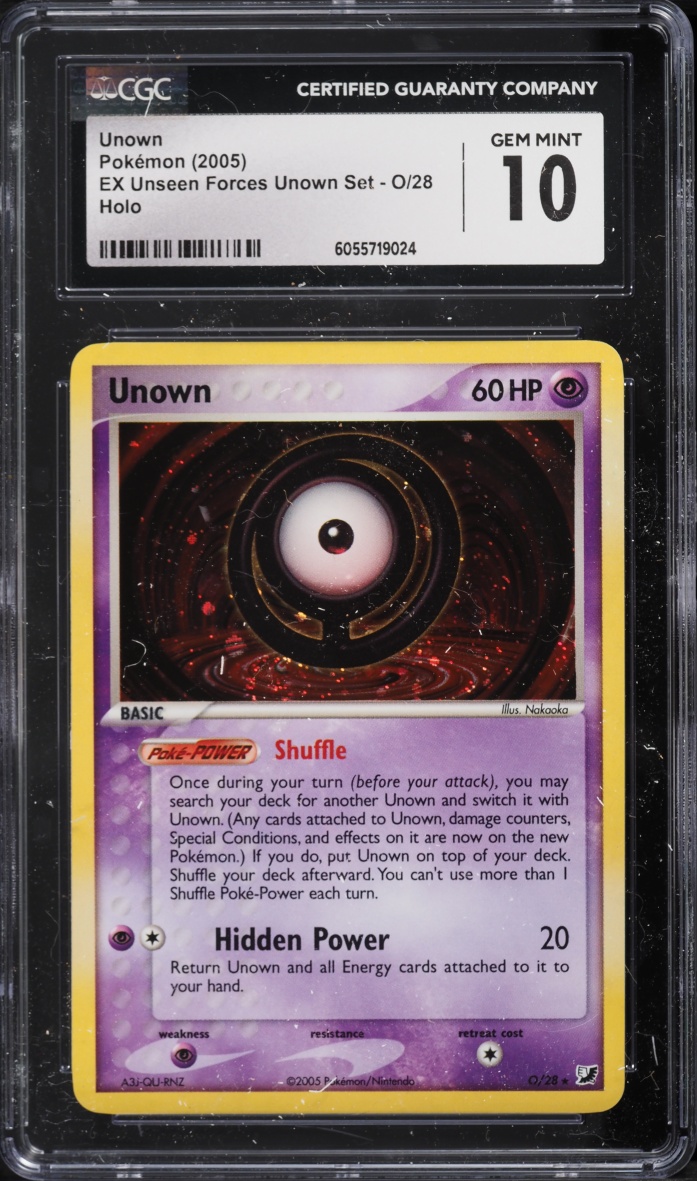 2005 Pokemon EX Unseen Forces Holo Unown #O CGC 10 GEM MINT