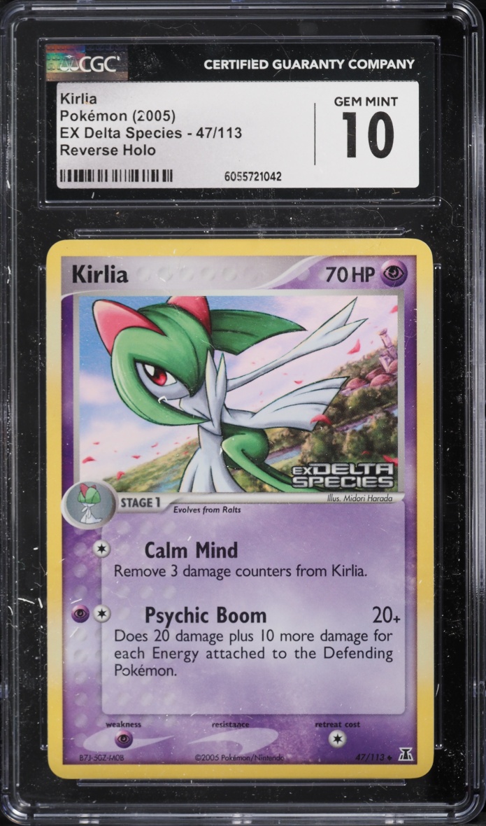 2005 Pokemon Ex Delta Species Reverse Holo Kirlia #47 CGC 10 GEM MINT