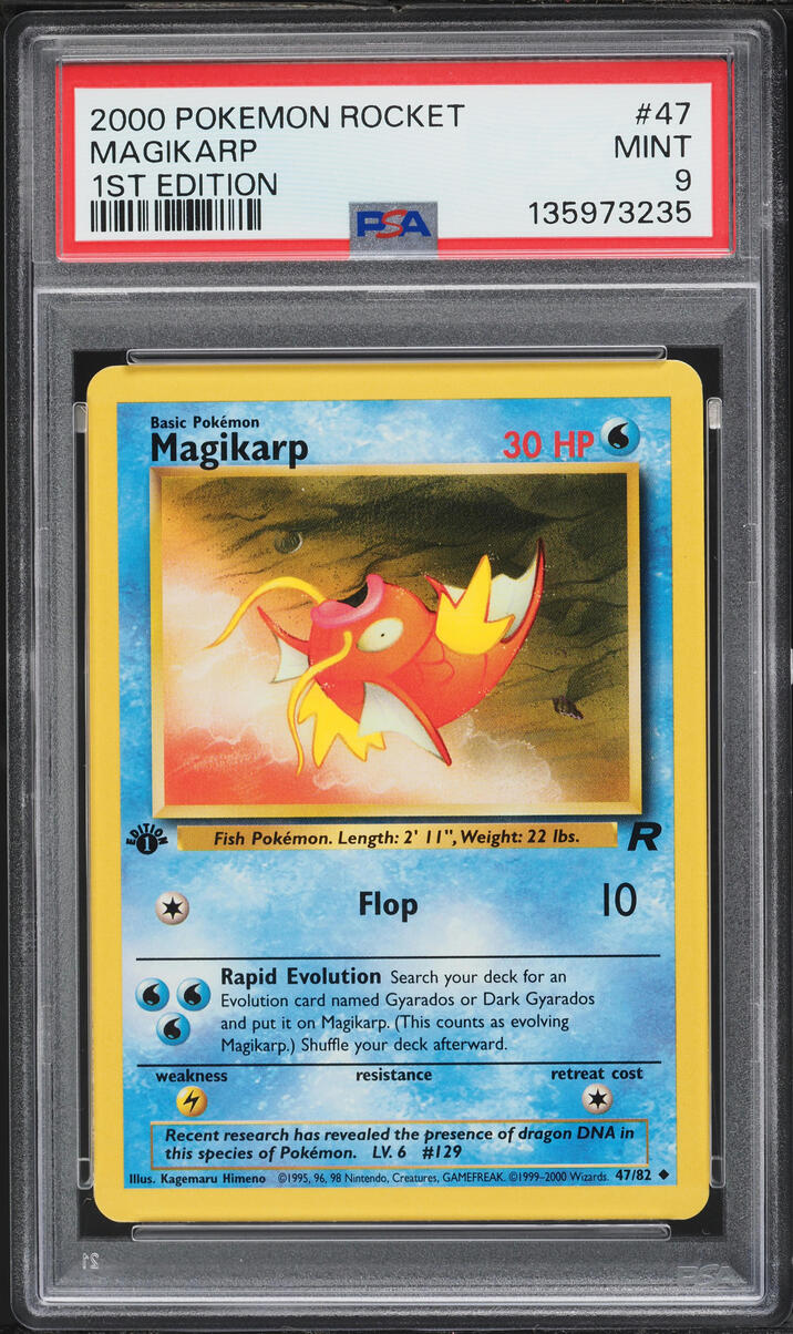 2000 Pokemon Team Rocket 1st Edition Magikarp #47 PSA 9 MINT