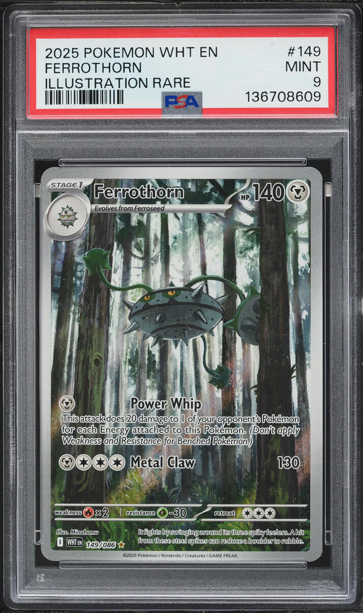 2025 Pokemon Scarlet & Violet White Flare IR Ferrothorn #149 PSA 9 MINT