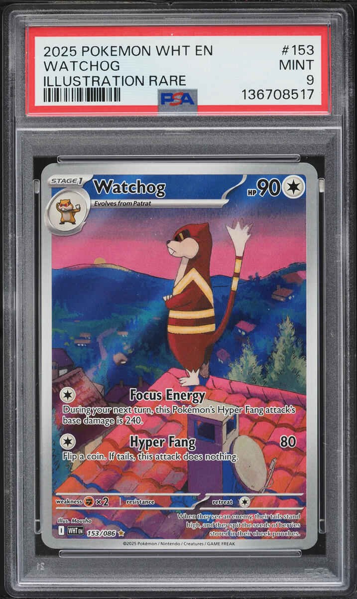 2025 Pokemon Scarlet & Violet White Flare IR Watchog #153 PSA 9 MINT
