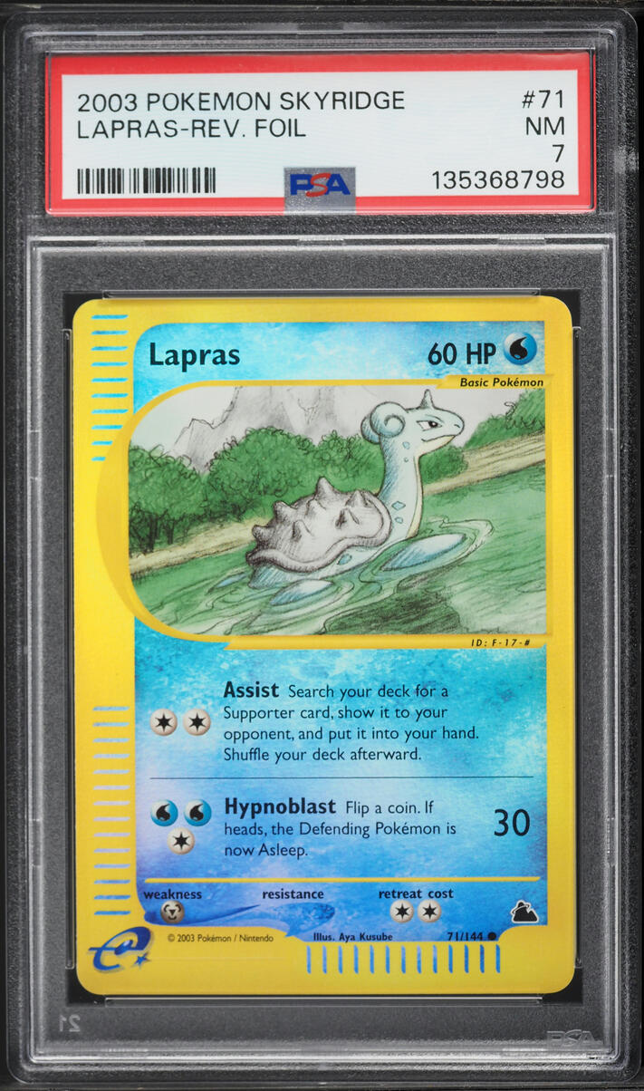 2003 Pokemon Skyridge Reverse Holo Lapras #71 PSA 7 NRMT