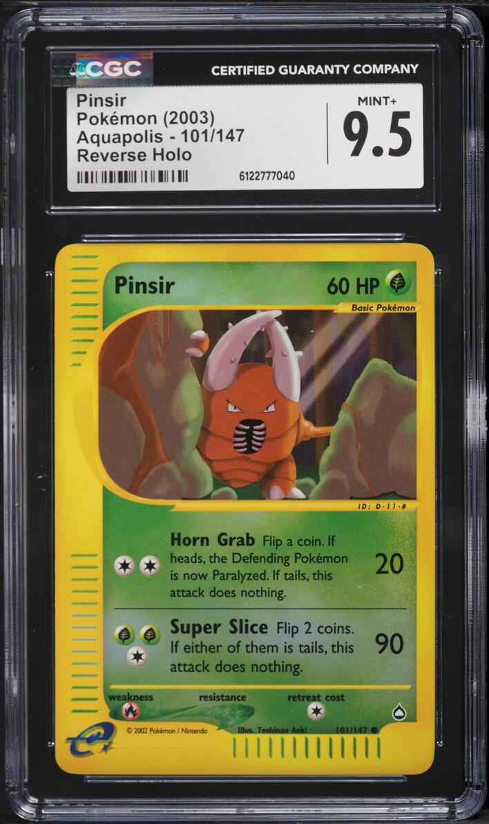 2003 Pokemon Aquapolis Reverse Holo Pinsir #101 CGC 9.5 MINT+