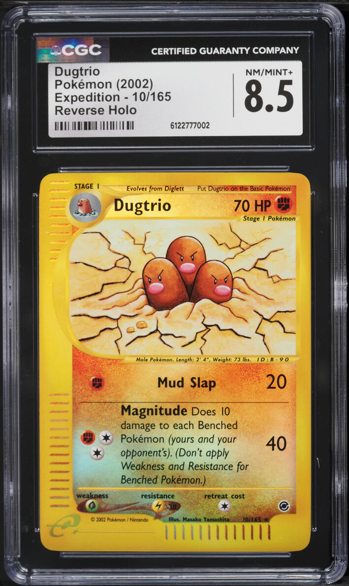 2002 Pokemon Expedition Reverse Holo Dugtrio #10 CGC 8.5 NM-MT+