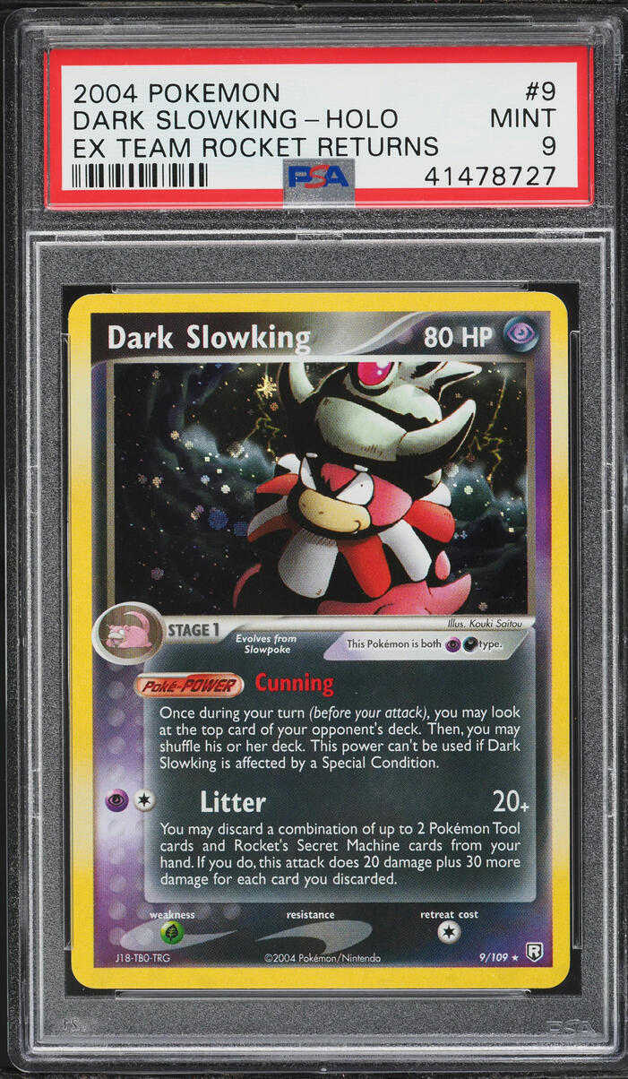 2004 Pokemon EX Team Rocket Returns Holo Dark Slowking #9 PSA 9 MINT