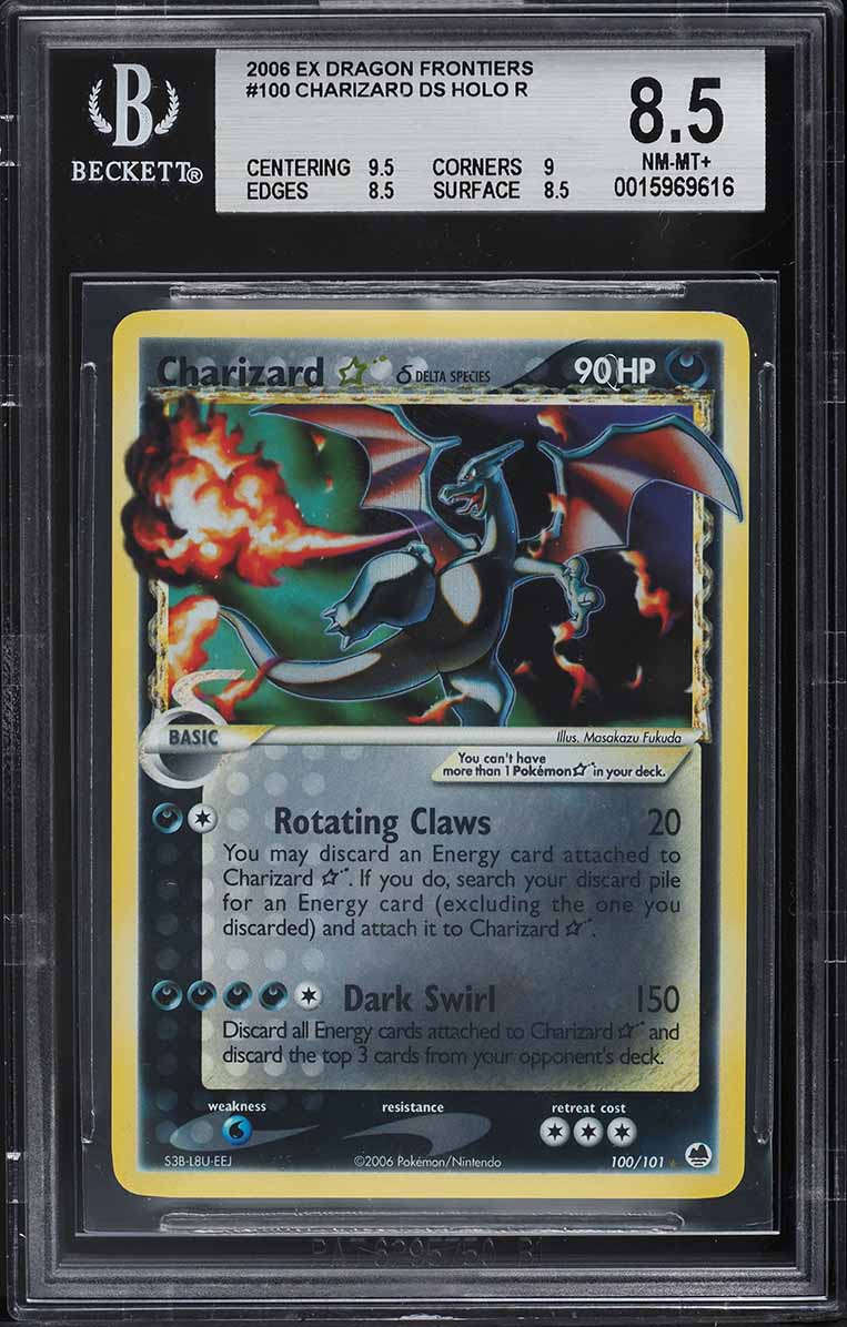 2006 Pokemon EX Dragon Frontiers Holo Charizard Gold Star #100 BGS 8.5 NM-MT+