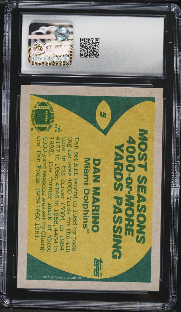 1989 Topps Record Braker Dan Marino #5 CGC 8 NM-MT