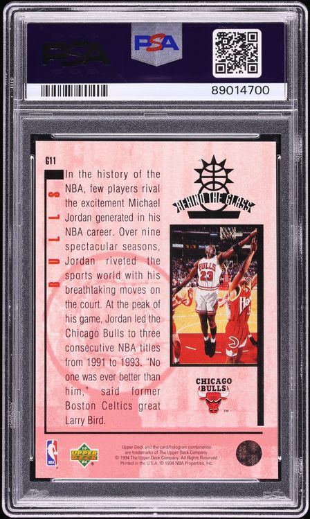 1993 Upper Deck SE Behind The Glass Michael Jordan #G11 PSA 10 GEM MINT